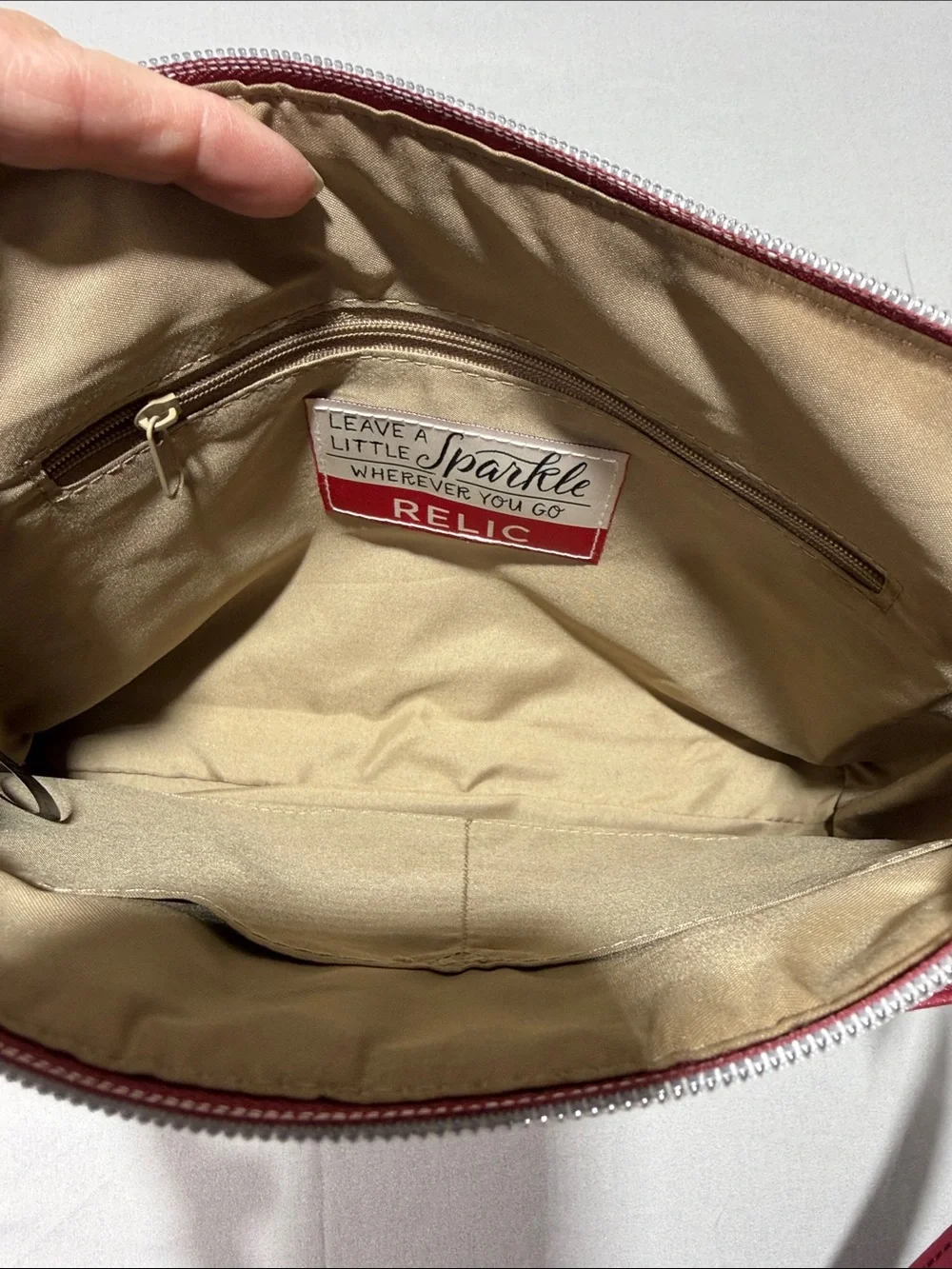Relic Crossbody Bag in Red with Silver Hardware